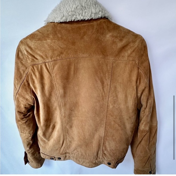 Lucky Brand Genuine Suede and Shearling Trucker Jacket - Picture 5 of 8